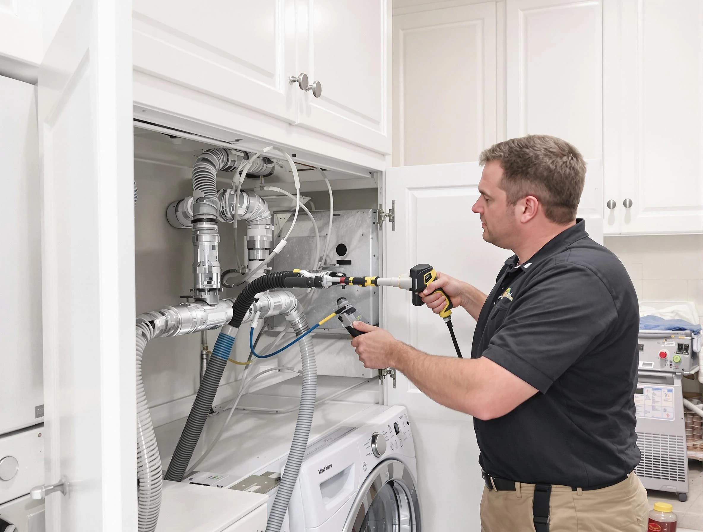 Chelsea Dryer Vent Cleaning professional removing severe blockage from a clogged dryer vent in Chelsea