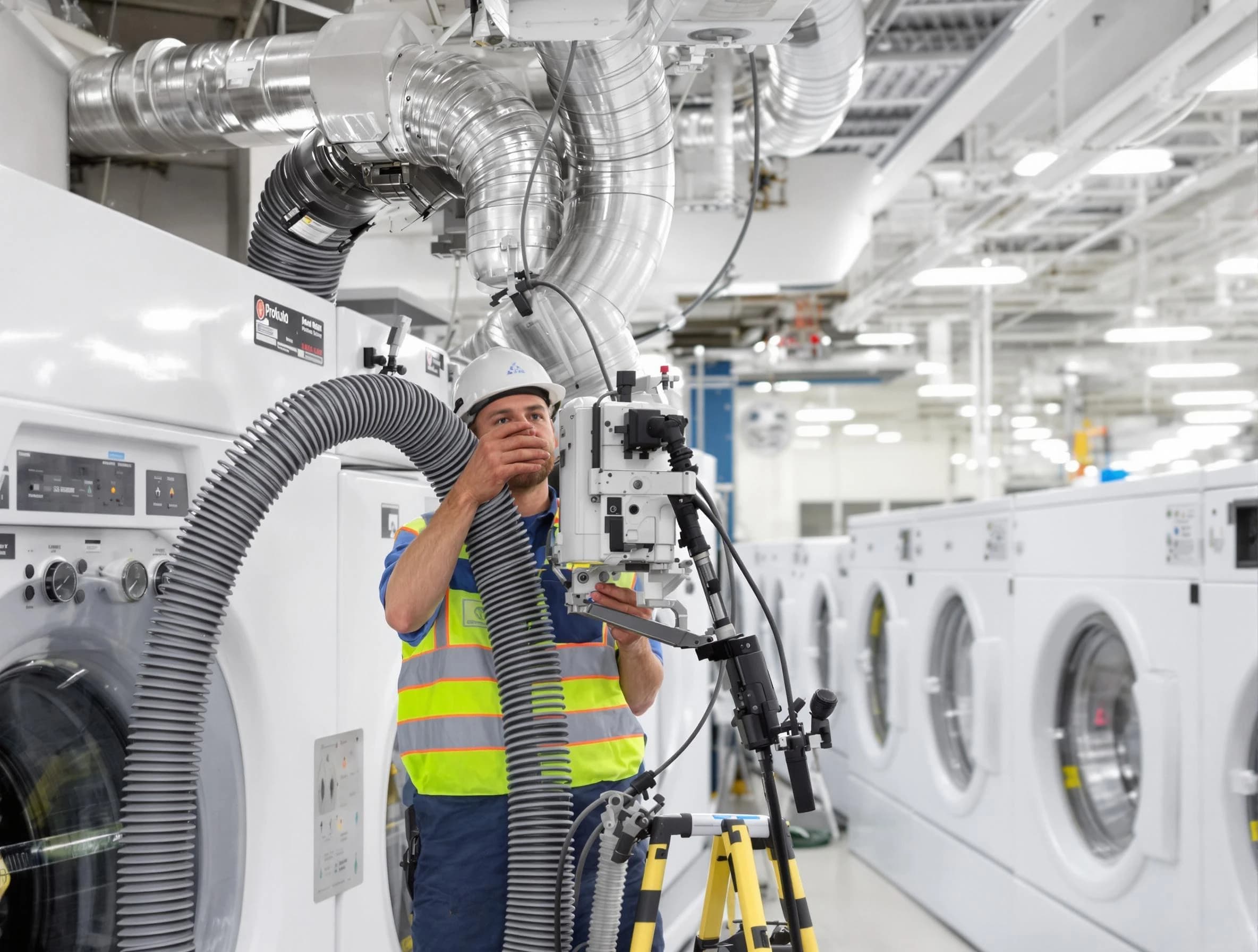 Chelsea Dryer Vent Cleaning team performing commercial-grade dryer vent cleaning at a business facility in Chelsea