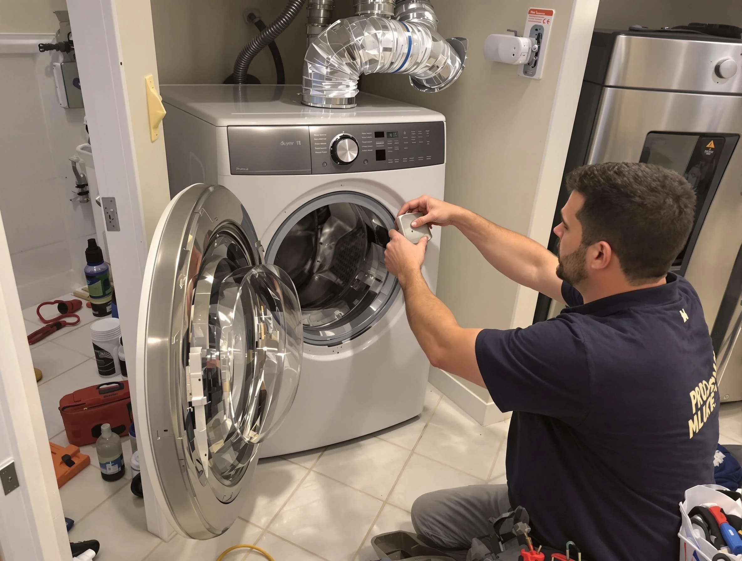 Chelsea Dryer Vent Cleaning technician performing precise dryer vent hose installation in Chelsea