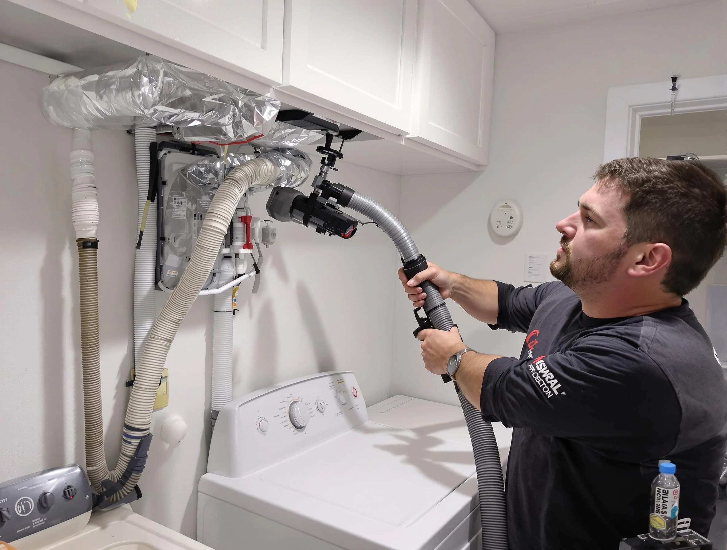 Chelsea Dryer Vent Cleaning certified technician performing safety-focused gas dryer vent cleaning in Chelsea