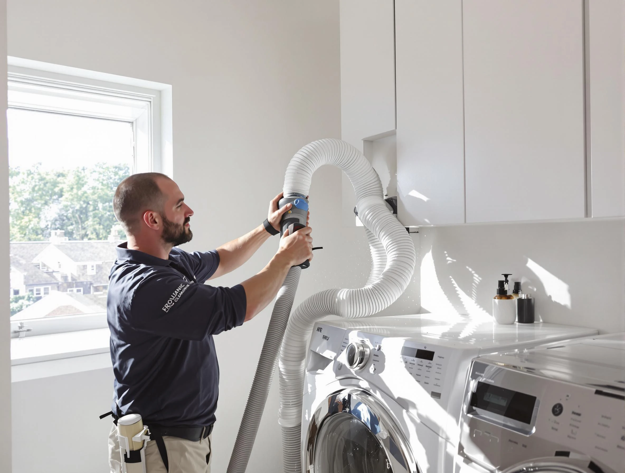 Certified Chelsea Dryer Vent Cleaning technician performing dryer vent cleaning in Chelsea